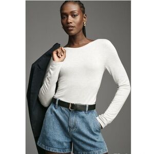 Anthropologie Crewneck Long Sleeve Bodysuit New With Tags